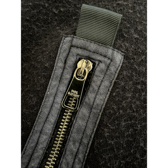 NEIL BARRETT Knit Bomber Jacket Navy Zip Front Pockets Slim Fit Long Sleeve XL - Picture 7 of 11